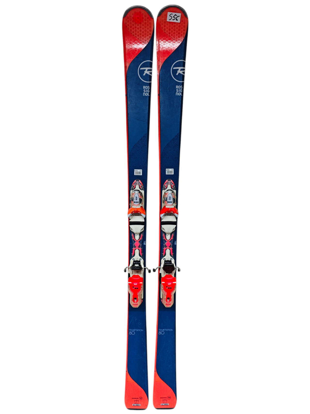 ski occasion ROSSIGNOL TEMPTATION 84 taille: 154 cm = 1 mètre 54 + fixations