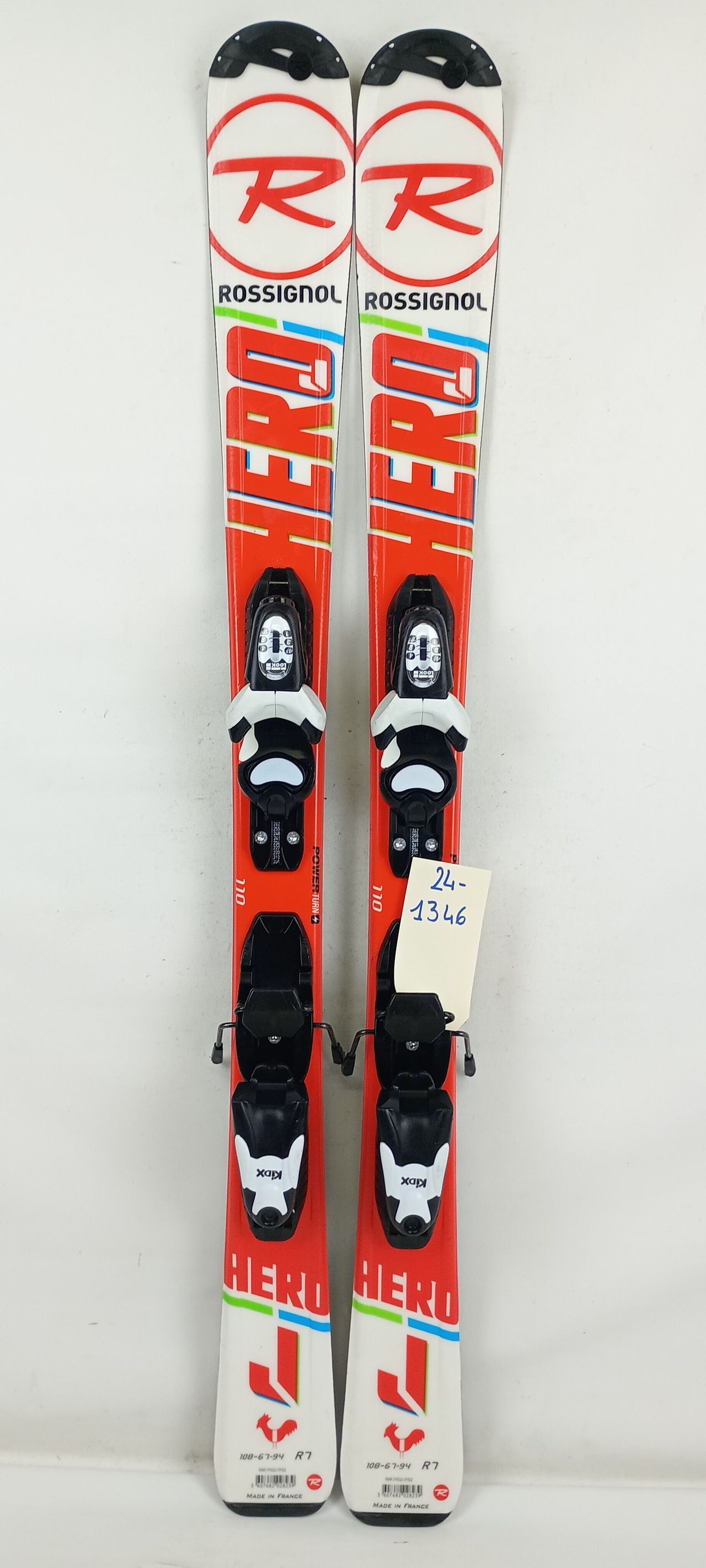 ski enfant occasion ROSSIGNOL HERO taille: 110 cm = 1 mètre 10 + fixations