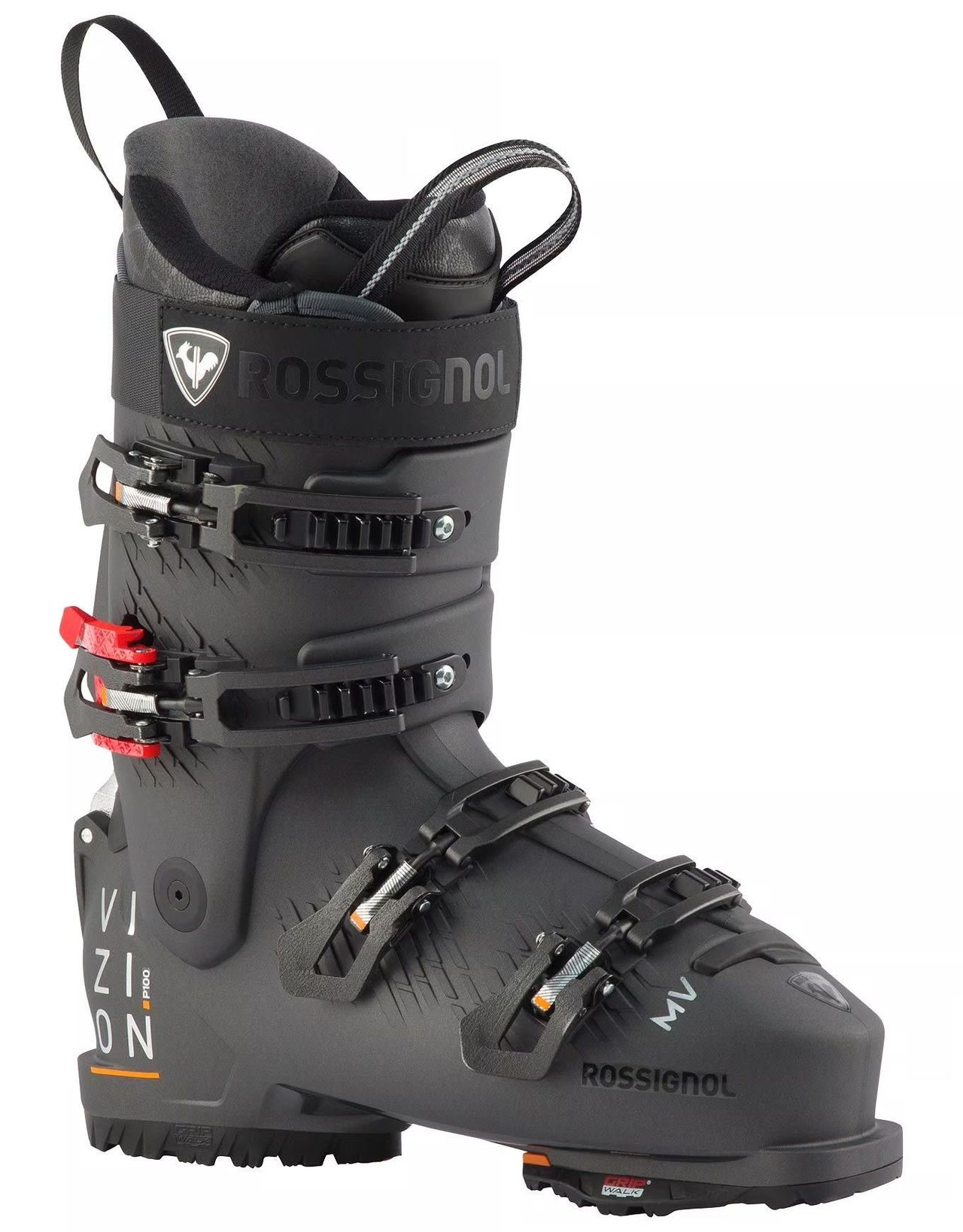Scarponi Da Sci Rossignol Vizion 4B 100 HV GW – Step-in, Guscio Sovrapposto, Suole GripWalk, Calcetto Alto, Taglia 27,5, Colore Grigio Metallizzato