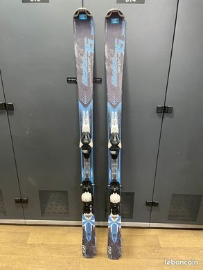 MINI SKI D'OCCASION PURE WED'ZE NOIR ET BLANC + FIXATION